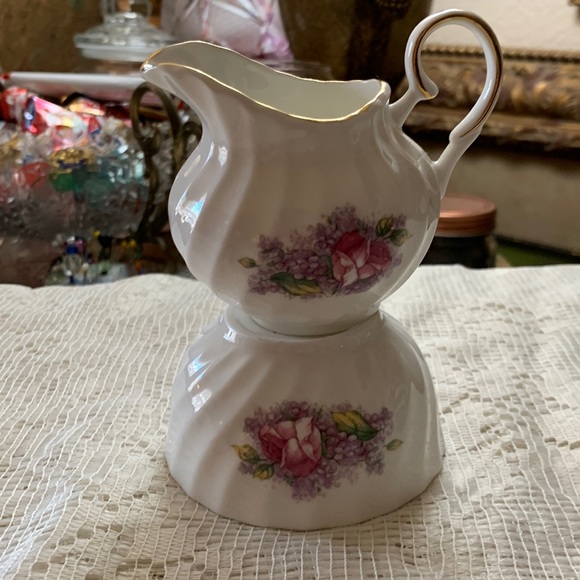 VINTAGE ALLYN NELSON COLLECTION FINE BONE CHINA-ENGLAND CREAMER/OPEN SUGAR 2pcs - Picture 2 of 9